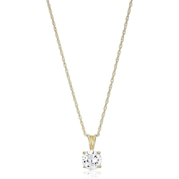 Yellow Gold Solitaire Necklace